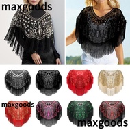 MAXGOODS1 Sequin Shawl, Dress Accessory Sequin Beaded Flapper Shawl, Fashion Polyester Yarn Cover Up Mesh Dress Shawl Women