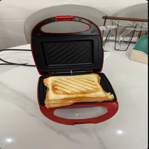 220V Reicter Sandwich Maker with Thickened Edges Multi Function Breakfast Toaster for Home Use DD