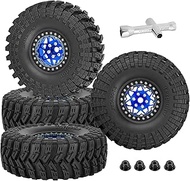 RCYouHott RC 1.9" Beadlock Wheel Tires Set 1.9 Beadlock Wheels and Tires for 1/10 SCX10 90046 AXI030