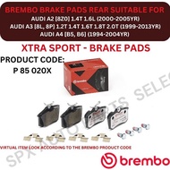 BREMBO GENUINE DISC BRAKE PAD (REAR) FOR AUDI A2 [8Z0] '00-05YR / A3 [8L, 8P] '99-13YR / A4 [B5, B6]
