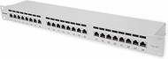 Intellinet Cat6a 24-Port Shielded FTP Patch Panel 1U Grey Terminal Blocks with 90 Degree Angled Cabl