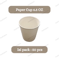 PUTIH Paper Cup 6.5 Oz Plain White/@50 pcs