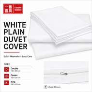 White Plain Duvet Cover Only (Double, Queen, King Size) Comforter Cover/Quilt Cover