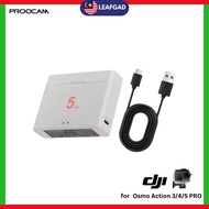 🔥READY STOCK🔥 PROOCAM DC-52 DJI Action 5 Pro DJI Osmo 360 2 Slot Dual Battery Hub Quick Charger New 
