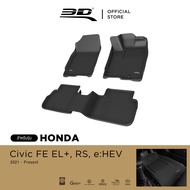 3D Mats พรมปูพื้นรถยนต์ HONDA CIVIC 11 FE (RSEL+e:HEV) 2021-2025 พรมกันลื่น พรมกันนํ้า พรมรถยนต์