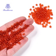 1pound 6/0 Glass Seed Beads Transparent Colours Orange Red 4mm in diameter hole: 1mm 4500pcs/pound