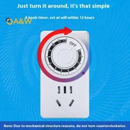 A&W 12/24 Hours Cyclic Timer Switch Kitchen Timer Outlet Loop Universal Timing Soet Mechanical Timer