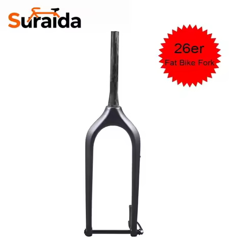Suraida Premium Ultralight Carbon MTB 26 Rigid Fork Steer Tube 28.6mm Disc Rotor 160mm Matte/Glossy 