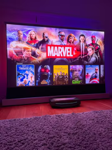 Fresnel ALR Projector Screen Ultra Short Throw 120 Inch Motorized Floor Rising Screen for AWOL Visio