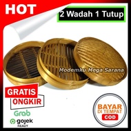 Dimsum Bamboo 40cm | Bamboo Steamer - 2 Containers+1 Lid