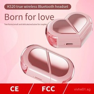 New Creative Rotatable K520Bluetooth Headset K521Love TWS Wireless Earbuds Transforming Couple B0S7