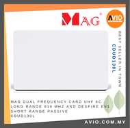 MAG Dual Frequency Card UHF 6C Long Range 919MHz + Desfire EV Short Range Passive Card White CDUD130