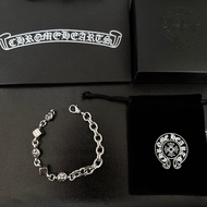 Chrome Hearts Cross Flower Ball Sieve Bracelet Unisex Silver