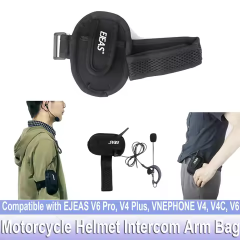 Motorcycle Helmet Intercom Arm Bag Compatible with EJEAS V6 Pro, V4 Plus, VNEPHONE V4, V4C, V6 Refer