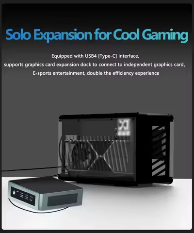 Topton AMD Gamer Mini PC Ryzen 7 6800H 5 7640HS ES 2xDDR5 2xLAN NVMe USB4 Windows 11 Mini Office Des