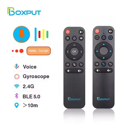 BOXPUT BPR1 BPR1S Plus BT 5.0 Wireless Air Mouse IR Learning 2.4G With Gyroscope Voice BT Remote Con