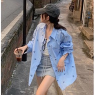 KEMEJA WILLSHA - ZFS ARISTA SHIRT WITH RIBBON POCKET COQUETTE GEIZKA POCKET OVERSIZE SHIRT LONG-SLEE