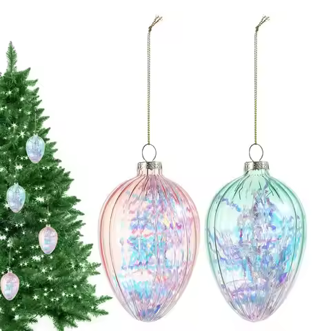 Egg Ornaments For Tree 2x Decorative Eggs Tree Dangle Decorations 12x7cm/4.7x2.7inch Glass Easter Or