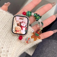 Christmas Strap for iWatch Crystal Bead Chain Strap Cute 42mm 41mm 44mm 45mm iWatch Ladies Strap Han