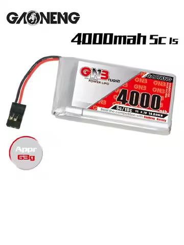 GNB MAX 10C 1S Lipo Battery 3.7V 4000mAh With JR Plug Transmitter Package For Sanwa M17 RC Remote Co