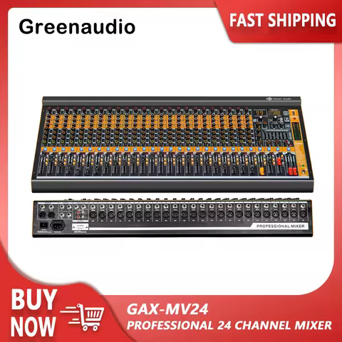 GAX-MV24 professional 24 channel dj audio mixer with reverberation effect conference stage performan