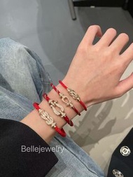 Fred 馬蹄扣手鏈｜情侶款 / 男女合用 幸運紅繩 本命年必備 高級疊戴款