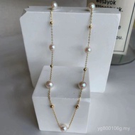 Au750 Natural Pearl 18K Pearl Water Shell Color Gold Wholesale Freshwater Gold Necklace Gypsophila C