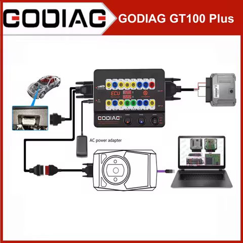 GODIAG Update Version GT100 Plus GPT ENET DOIP OBD2 Breakout Box Key Programming Tool