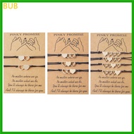 BUB 2 3 4Pieces Best Friend Wax Bracelets Sister Matching Distance Heart Bracelet