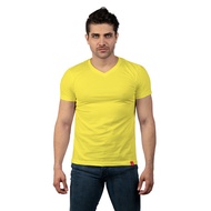 GUITAR MEN’S V- NECK SLIM FIT SHIRT 802VS YELLOW