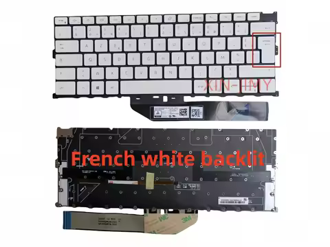 French layout with backlit white Laptop keyboard For Dell XPS 13 9300 13-9300 Notebook