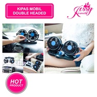 [12 VOLT] - Double Car Fan - Headed Fan Interior Car Accessories 303