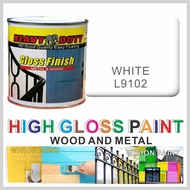 L9102 WHITE 1L ( 1 LITER ) HEAVY DUTY High Gloss Finish Paint for Wood &amp; Metal ( Fast Dry / Good Coverage )