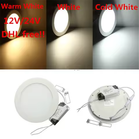 20pcs 12V/24V LED Panel light 3W/6W/9W/12W/15W/25W LED Panel Light Warm White/Cold White 2835 SMD LE