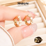 Shiny Jewelry Gypsy Rose Gold Cat's Eye Tourmaline Korean Style Hoop Cetik Earrings PremiumWanita G0