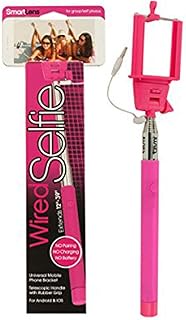 Selfie Stick, Tzumi Extendable Wired Cable Control Self-Portrait Monopod with Remote Shutter for iPh