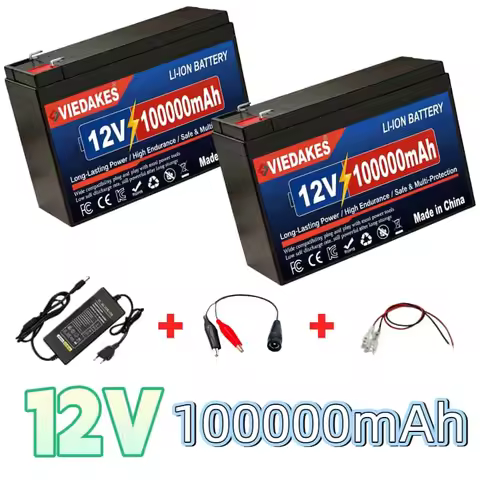 VIEDAKES 12V 100Ah Lithium Battery Built-in 100A BMS 6000+ Cycles for Solar Inverter RV Boat Camper 