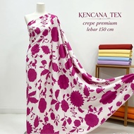 Floral crepe fabric - premium crepe fabric - patterned crepe fabric - premium patterned crepe fabric