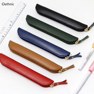 Oathnic Pencil Storage Bag PU Leather Pen Case Holder Sleeve Pen Pouches Pen Protective Sleeve Cover