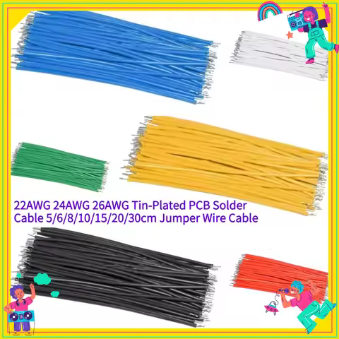20Pcs 22AWG 24AWG 26AWG Tin-Plated PCB Solder Cable 5/6/8/10/15/20/30cm Jumper Wire Cable Tin Conduc