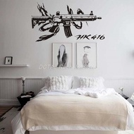HK416 Wall Sticker Heckler & Koch Assault Rifle Decal German Army Vinyl Sticker Murals For Room Deco