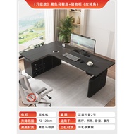 Corner Electric Height Adjustable Desk l Corner Computer Desk Home Saddle Leather Gaming Desk Study 
