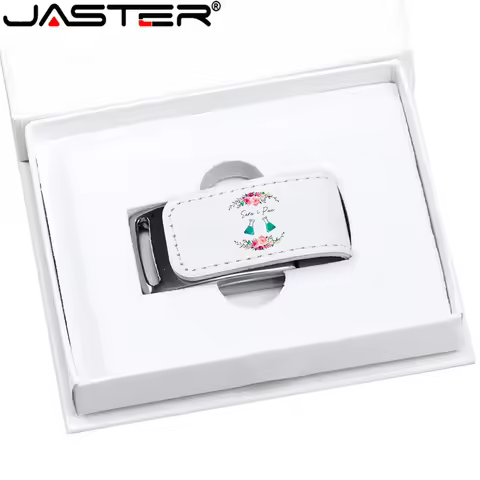 JASTER Custom For Gifts 2.0 Flash Pen Drives 64GB 32GB 4GB 8GB 16GB Pendrive Leather Usb + White Box