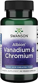 Swanson Albion Chelated Vanadium and Chromium 60 Veg Capsules