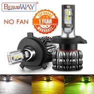 BraveWay 2PCS H4 Led Headlight H7 LED Car Bulb H1 H3 H27 9005 9006 HB3 HB4 H11 LED Fog Lamp 12V Car 