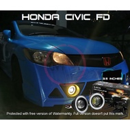SC511 Honda Civic FD Lampu Sport Fog Lights Foglamp Fog Lamp Kereta Ring Car COB LED Angel Eagle Eye