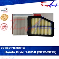 COMBO Filters (Aircon & Air) for Honda Civic 1.8/2.0 (2012 - 2015) Car Air Filter