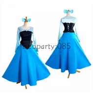 Anime Mermaid Ariel Princess Cosplay Costumes For Adults Long Sleeved Waist Princess Dress Girls Sta