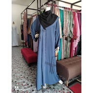 [READY STOCK MALAYSIA] STEEL BLUE DUBAI ABAYA. ABAYA DUBAI CANTIK.