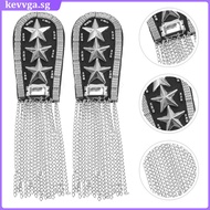 2 Pcs Drop Jewellery Fringe Shoulder Badge Epaulette Jewelry Epaulettes Costume kevvga